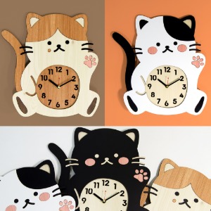 고양이 벽시계 무소음 집사를 위한 냥이 인테리어 소품 집들이 카페 선물 동물 시계